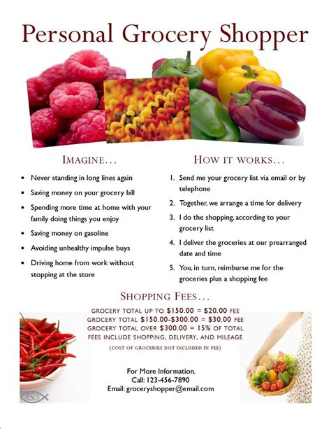 personal grocery shopper flyer